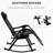 Outdoor Rocking Lounge - Foldable Gravity Recliner With Breathable Material And Cup Holder Gray Rocker Chair Bungee Support Storage