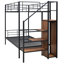 Lit superposé simple en métal avec étagère à vêtements latérale et quotidienne - élégant et pratique-2107472972