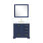 Meuble-lavabo simple 37 po avec plateau en marbre de Carrare et miroir Bartonsville-65381593