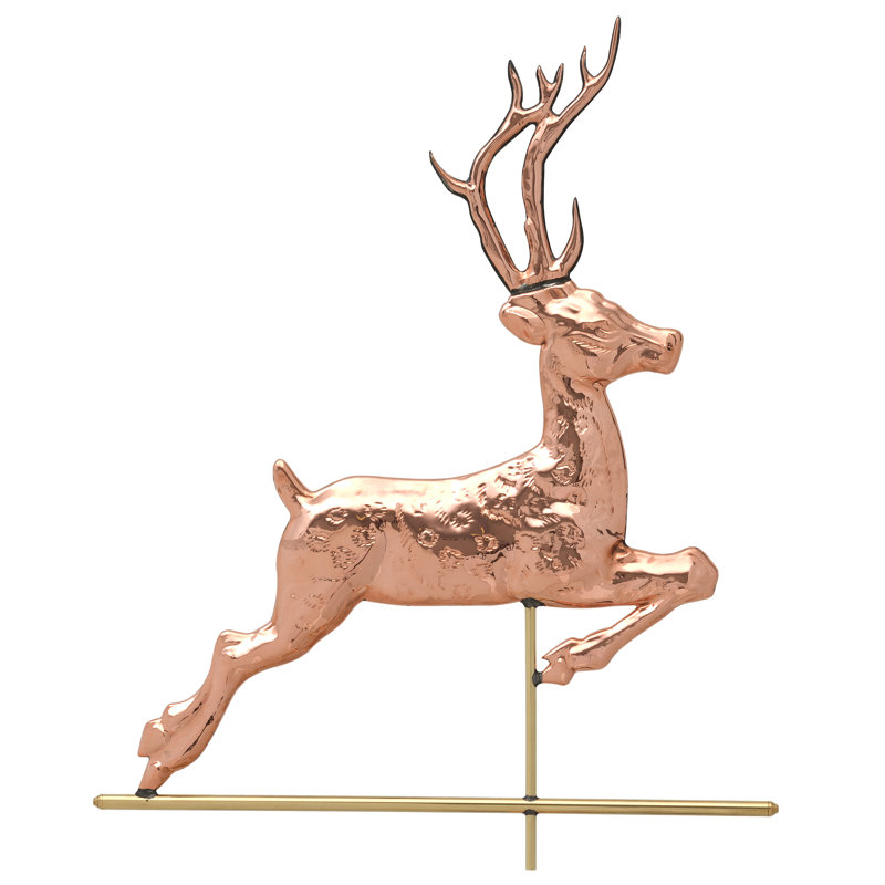 Copper Deer Weathervane, Polished