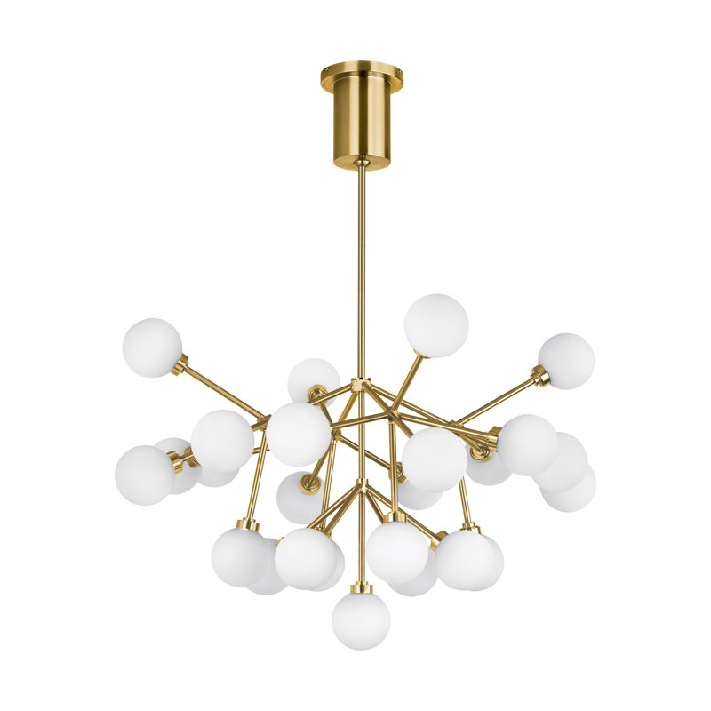Mara 25 - Light LED Chandelier, Aged Brass