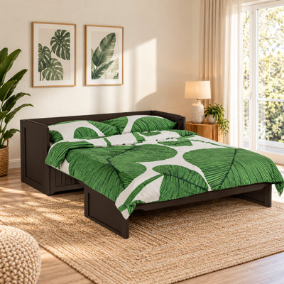 Lit escamotable Night & Day Furniture avec matelas en mousse à mémoire de forme infusée de gel de 15 cm, format Queen, finition délavée.