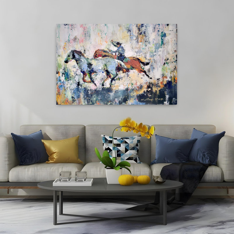 Art contemporain Art cheval contemporain, H 40 po x l 60 po