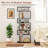 2PCS 6-tier Storage Bookshelf Tall Display Shelf w/ Anti-toppling Kits-1261055721