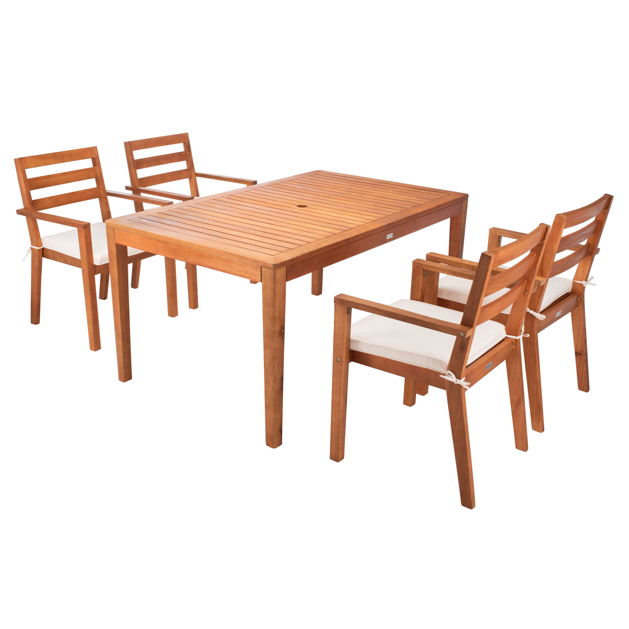 Gaynell 59.8'' Rectangular 4 - Person Outdoor Dining Set with Cushions