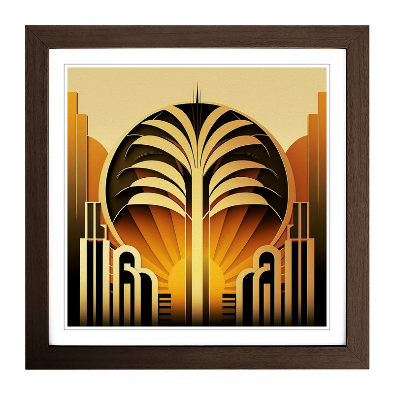 Single Picture Frame Print on Wood, Walnut