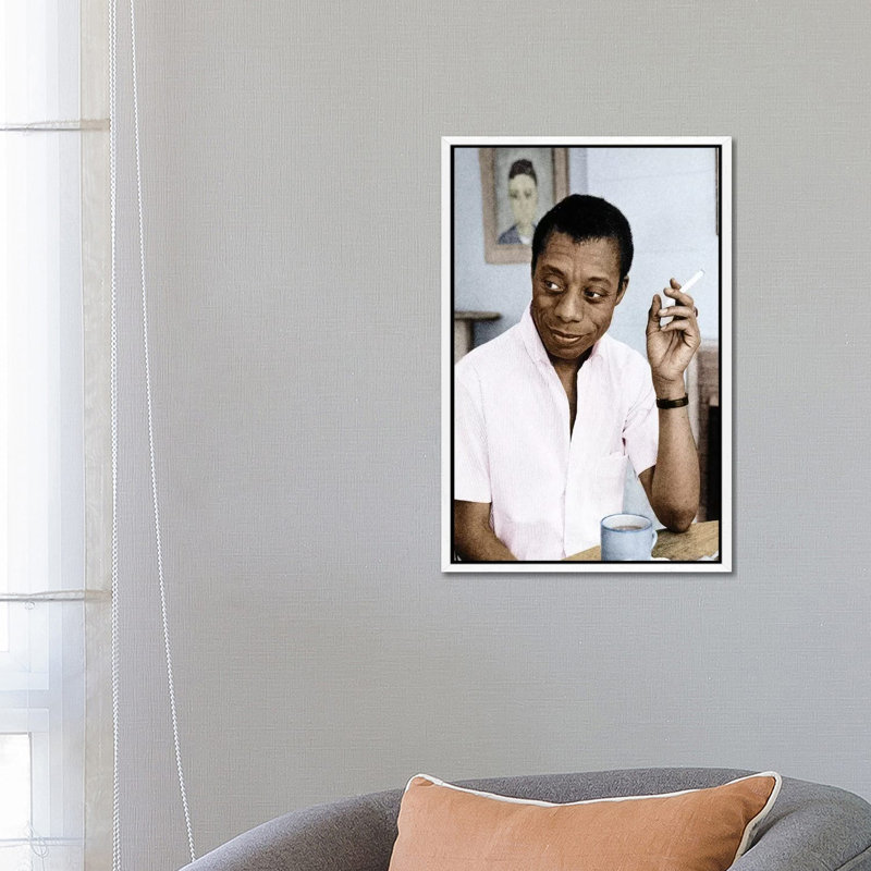 James Baldwin (1924-1987) by Granger - Print on Canvas, 66.04 cm H x 45.72 cm W, White Framed Canvas
