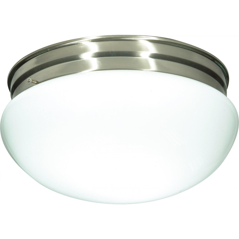 Chacon Glass Flush Mount, Brushed Nickel