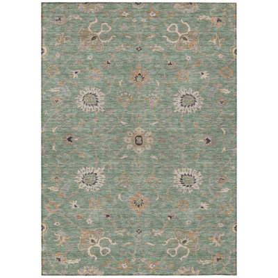 Clara Green Washable Indoor-Outdoor Rug - 