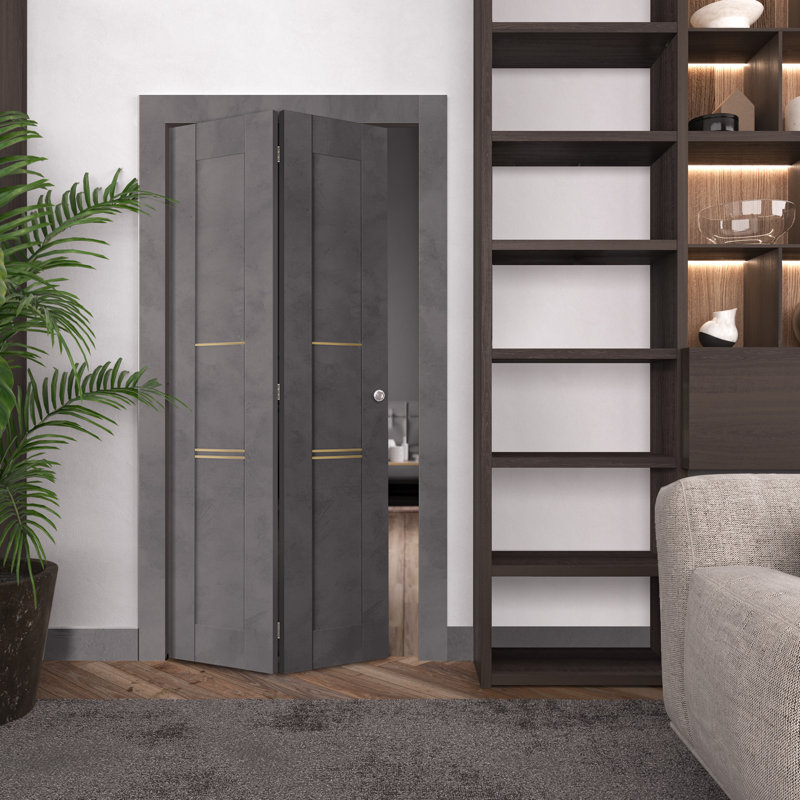 Porte pliante lambrissée Avon 07, 36 po x 79,38 po, Chêne