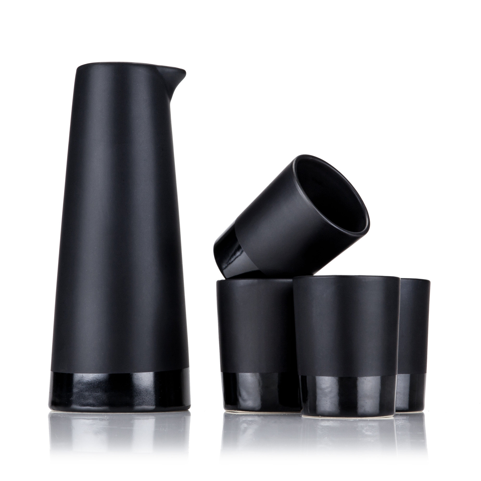 Viski Harrison 5-Piece Stoneware Sake Set in Black | Wayfair