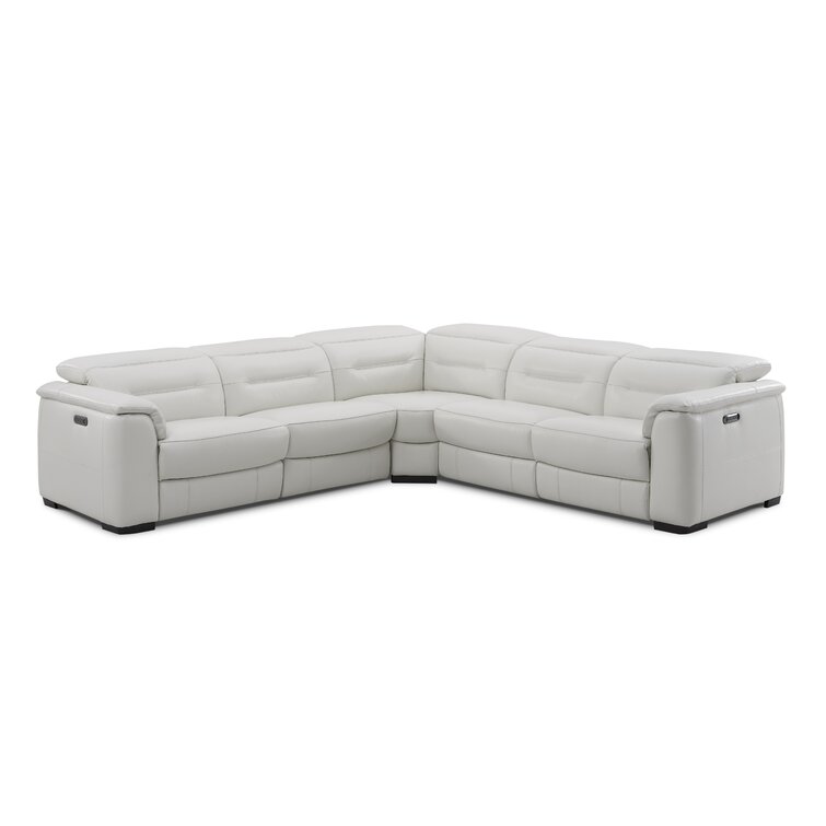 Isham 5 - Piece Leather Power Reclining Sectional