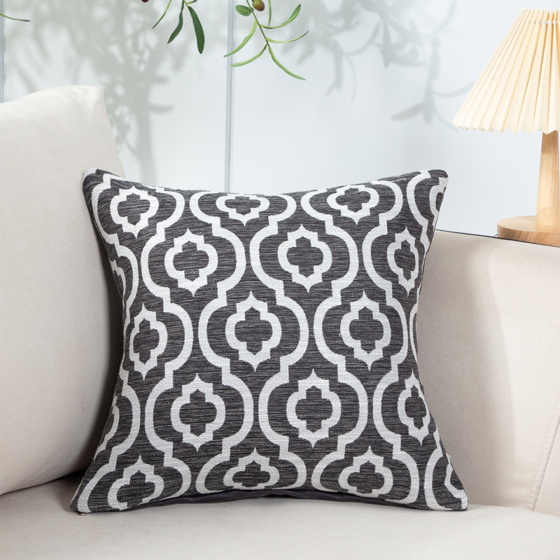 Housse de coussin jacquard, gris