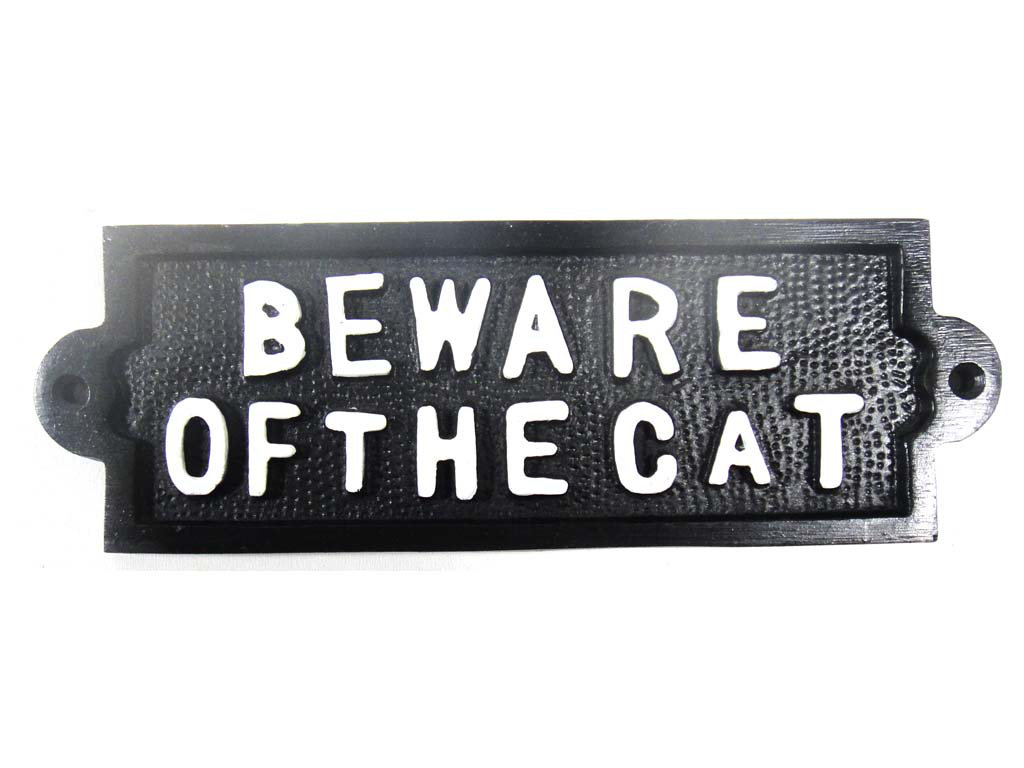 Beware of The Cat Wall Décor