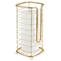 Clearview Collection Euro Style Free Standing Toilet Paper Holder - Unlacquered Brass / Twisted - Allied Brass