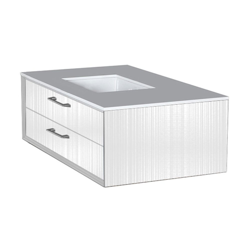 Gemelli 36'' W Vanity Top, Polished White
