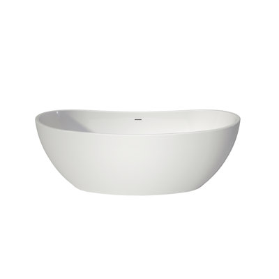 Acrylic Free Standing Tubs 65"-Luxury Spacious, Modern Deep Soaking Bath-Tubs,White