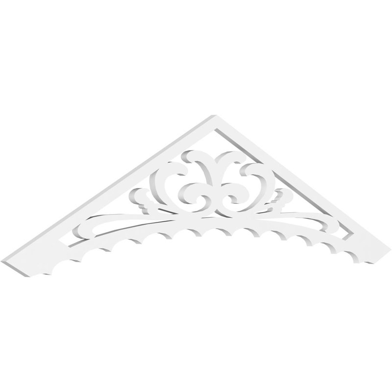 Genova Signature Urethane Gable Pediment, Primed Tan, 18"H x 72"W, 6/12