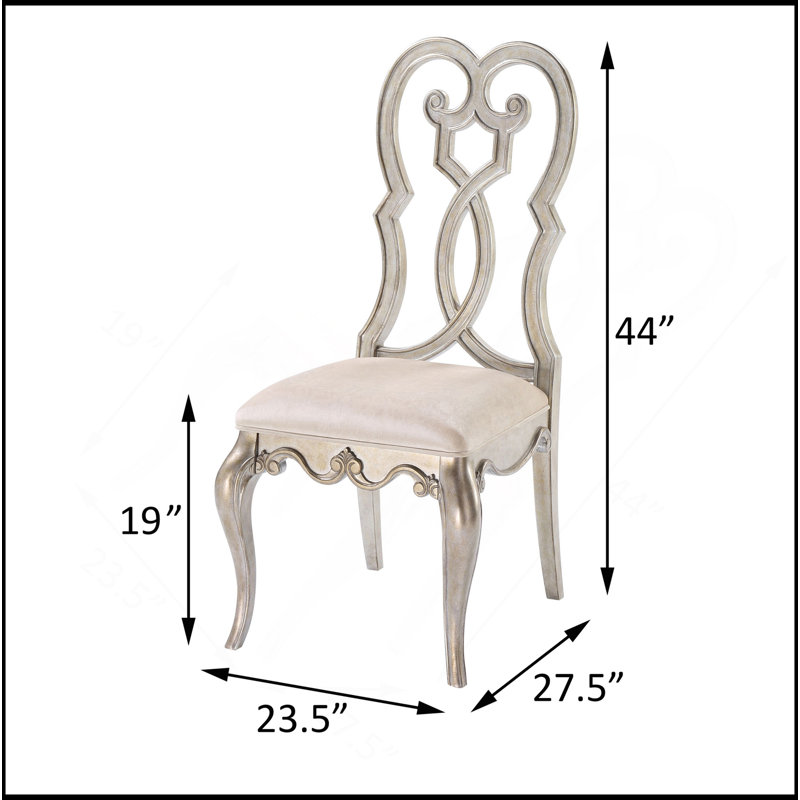Ensemble de 2 chaises d'appoint ivoire et champagne antique