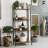 4 Tier Ladder Bookshelf, Bookcase Shelf Storage Rack Organizer, Rustic Oak-370006349