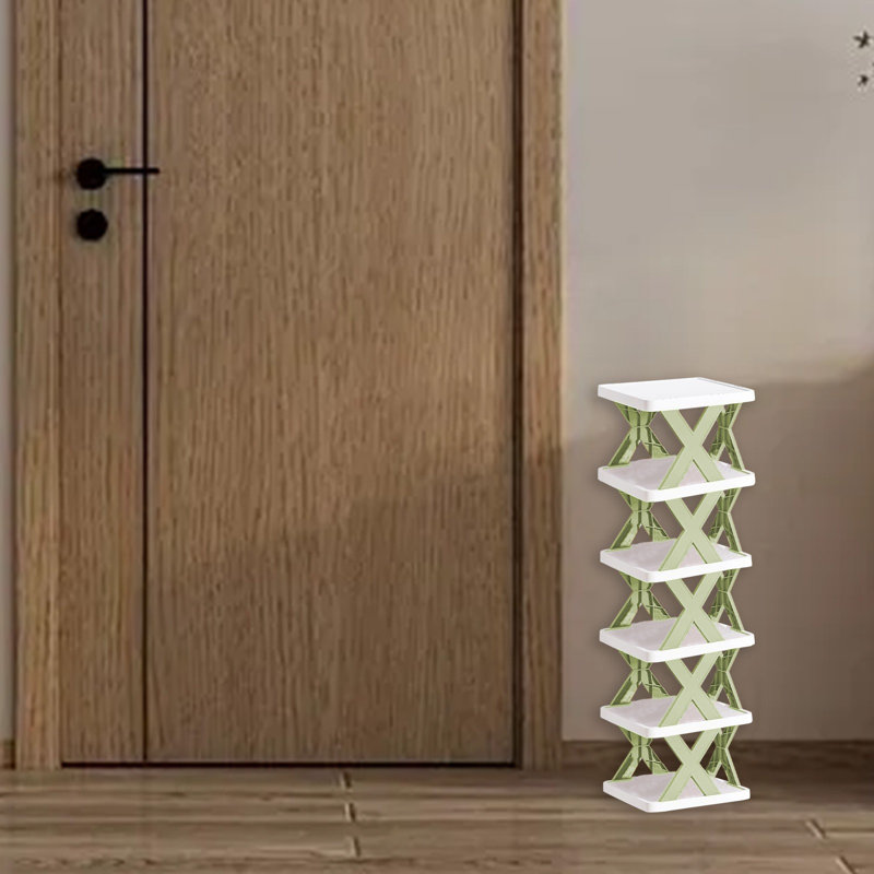 Household Space Saving Storage Plastic Multi-layer Shelf Small, Green
