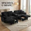 Canapé modulaire moderne en forme de U avec repose-pieds, porte-gobelets et ports USB, 116,9 po-1302015100