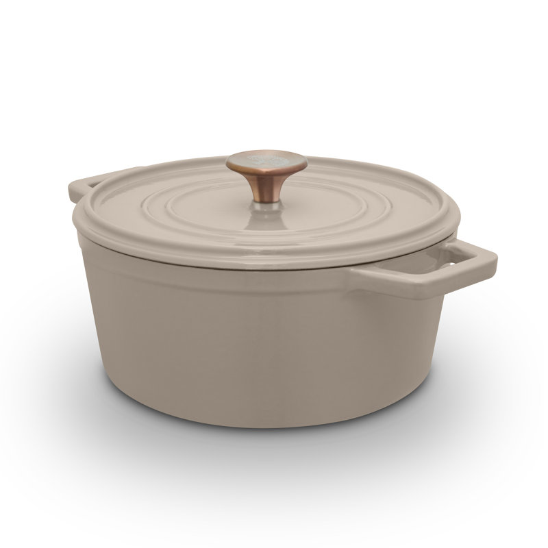 Barbary & Oak Cast Iron Dutch Oven, Cream, 2.2 Litres