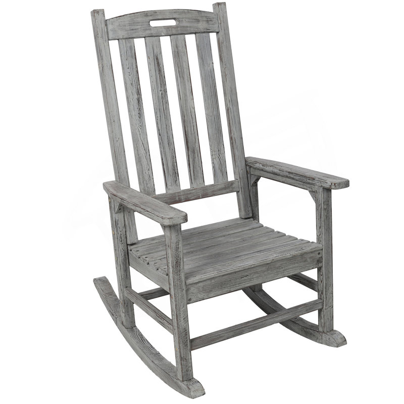 Chaise berçante surdimensionnée avec siège large et haut dossier, Gris clair