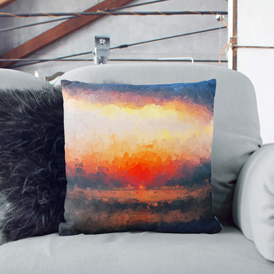Sunset in Long Beach California Cushion with Filling