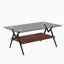 Ensemble de 3 tables basses et tables de bout, table en verre trempé avec panneau de fibres à densité moyenne, verre gris-450535424-450535455