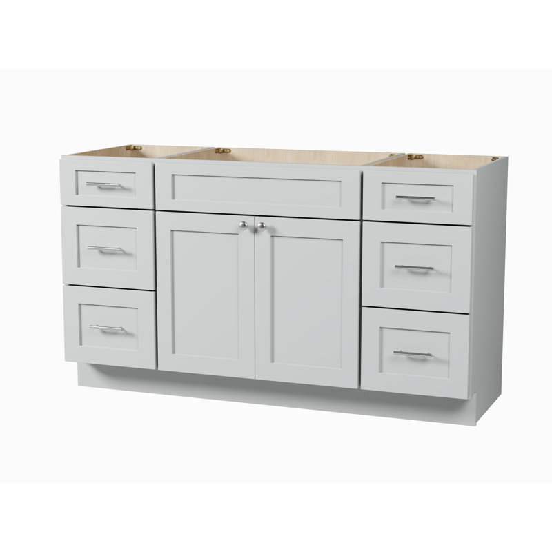 Ensemble de meuble-lavabo simple 60 po avec base de tiroir Disar, Gris