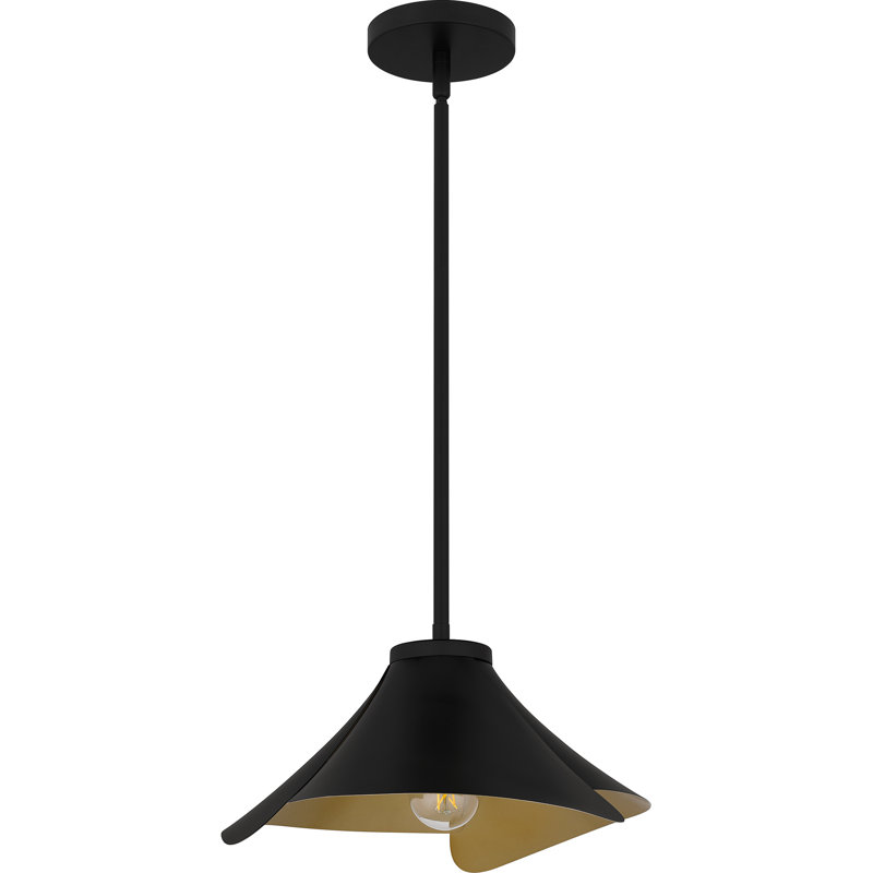 Luminaire suspendu 1 lumière Jovank, Noir mat