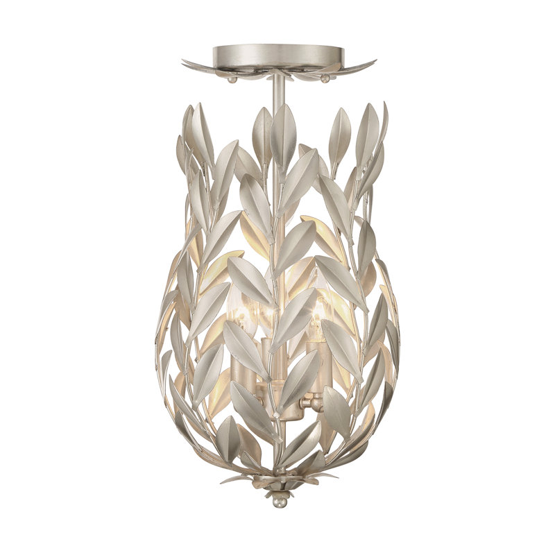 Taliaferro 3 Light Matte Semi Flush Mount, Silver