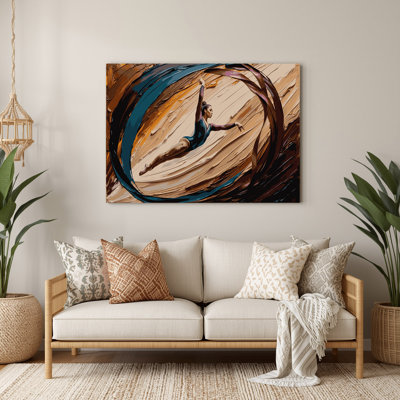 Sports Gymnastics Brown Metal Wall Art