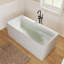 Fslefay 63'' Terrazzo Freestanding Solid Surface Concrete Soaking Bathtub