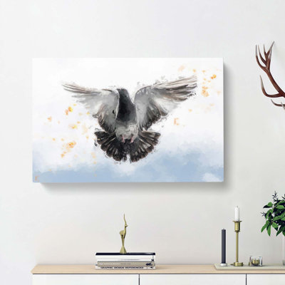 Flying Pigeon in Abstract - Wrapped Canvas