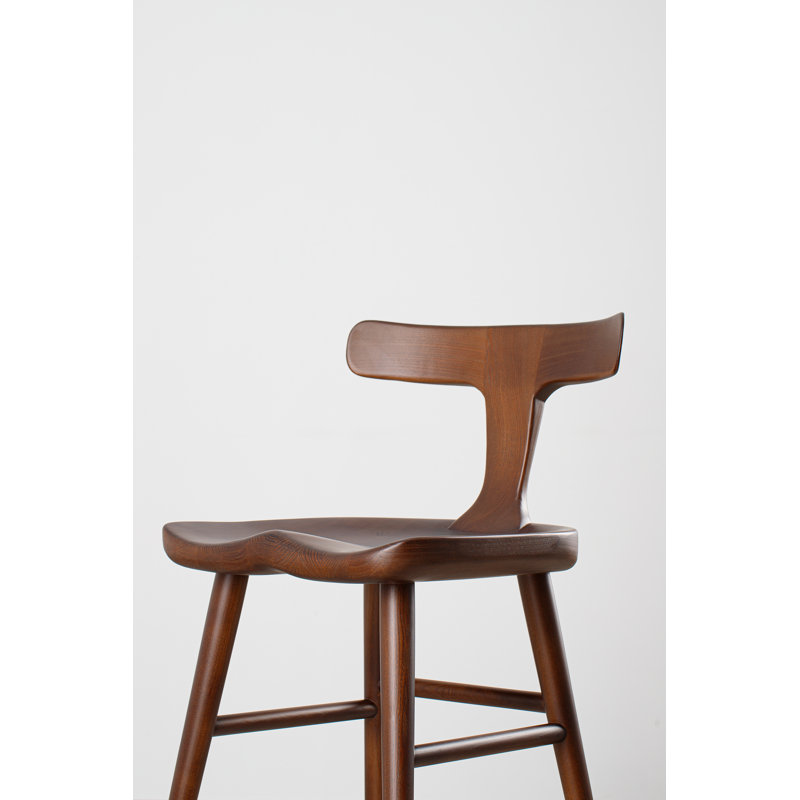 Anvil Chair With Back, Bar Stool (31” Seat Height), Matte Brown