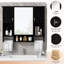 Armoire de rangement murale avec miroir et barre à serviettes-585128778