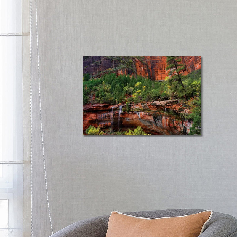 Waterfalls At Emerald Pools, Zion National Park, Utah by Tim Fitzharris - Wrapped Canvas Print