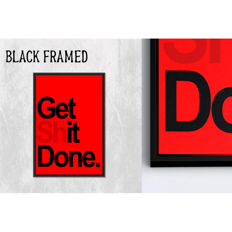 «Get it Done», art sur toile rouge, impression de décor de bureau moderne 1P, H : 47,3 x L : 35,5 pouces