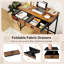 Space Saving Home Computer Desk With 2 Fabric Drawers 4 Hanging Hooks & Metal Frame -753151669