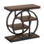 Table de bout étroite 25,59 pouces à 4 niveaux avec tablettes de rangement, cadre rustique en bois et métal pour petits espaces