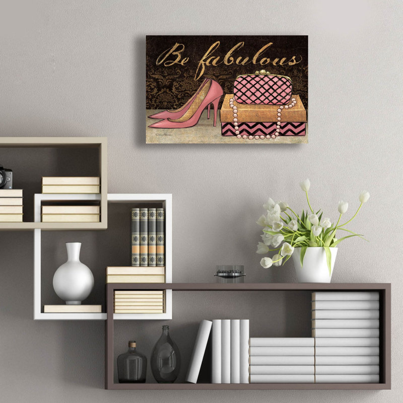 House of Hampton® 'Shoe Fetish Be Fabulous' by Emily Adams Acrylic Glass Wall Art, 24" x 16", 16" H x 24" W x 0.2" D