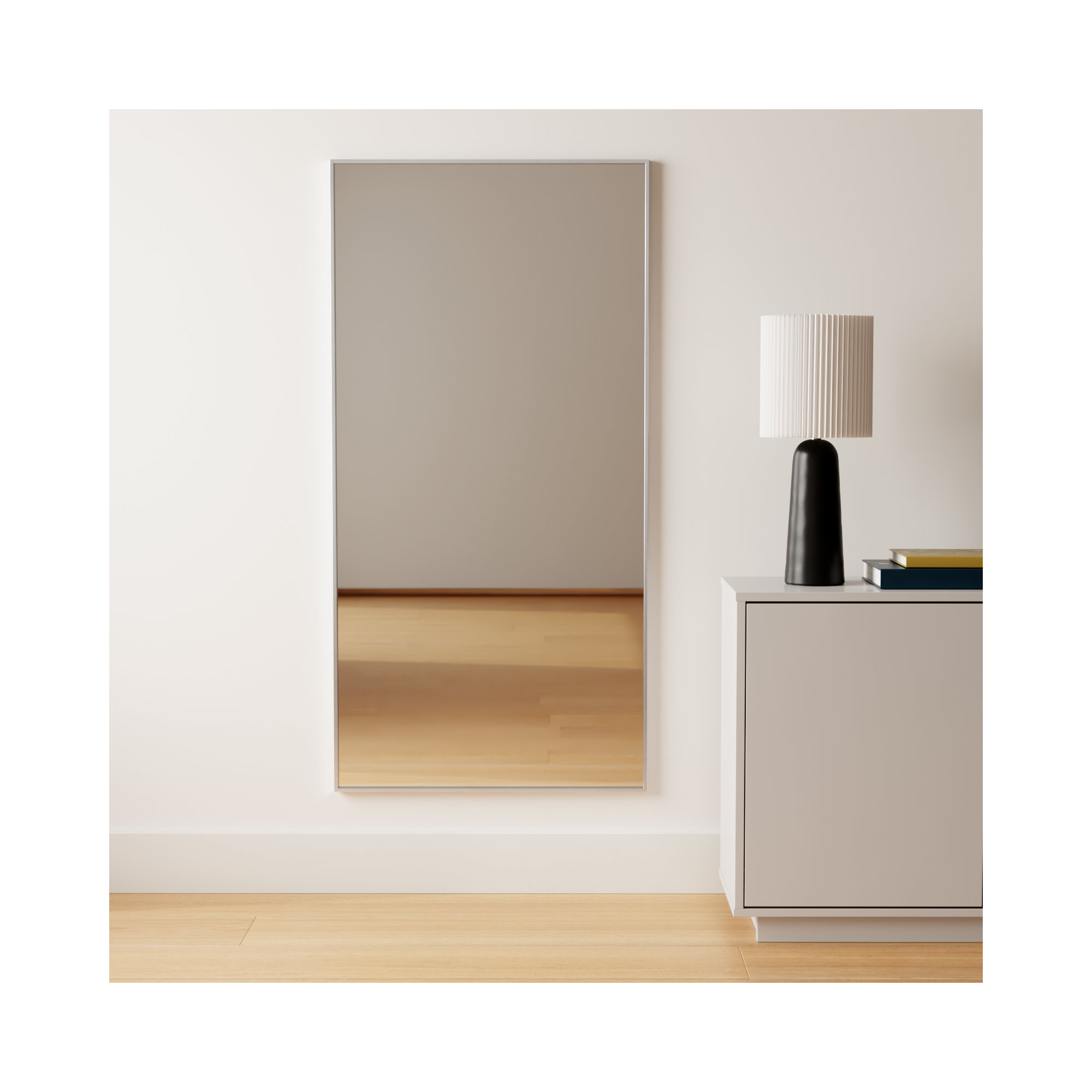 Sabine Metal Rectangle Wall Mirror, 60" x 30", Silver