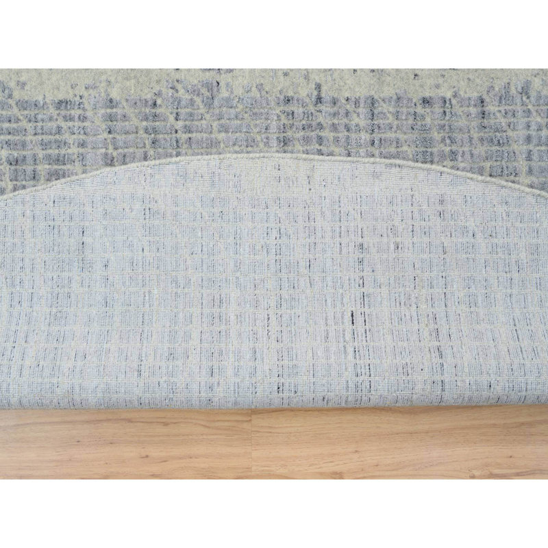 Tapis oriental gris, en laine et en soie à base de laine, tissé à la main, jacquard tissé à la main 12 pi x 12 pi 19F33500B10D4631A4FF88A4ACD07503