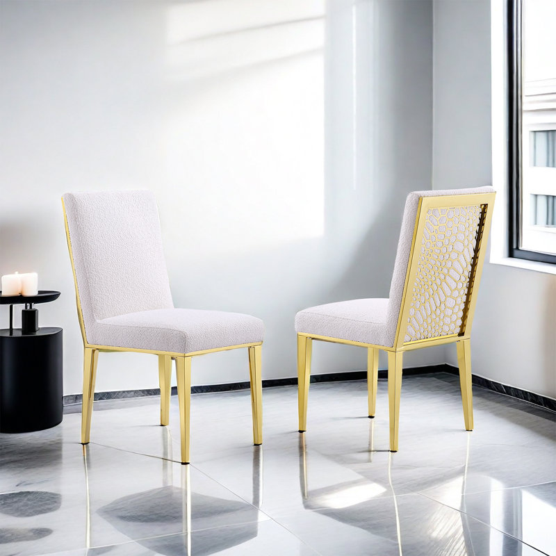 Armantine 20.5'' H Velvet Upholstered Parsons Chair, Gold