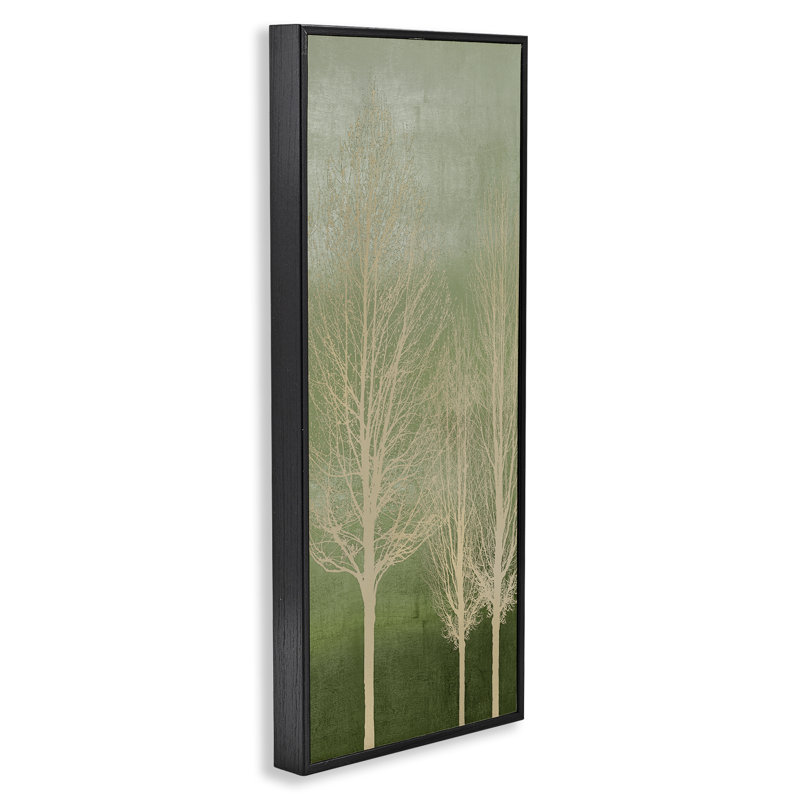 Tree Over Ombre Framed Giclee, design by Kate Bennett, 24" H x 10" W, Midnight Black Framed Giclee