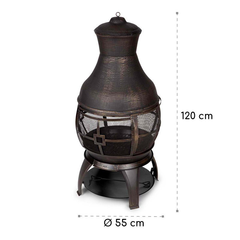 Round Cast Iron Wood Burning Smokeless Outdoor Fireplace