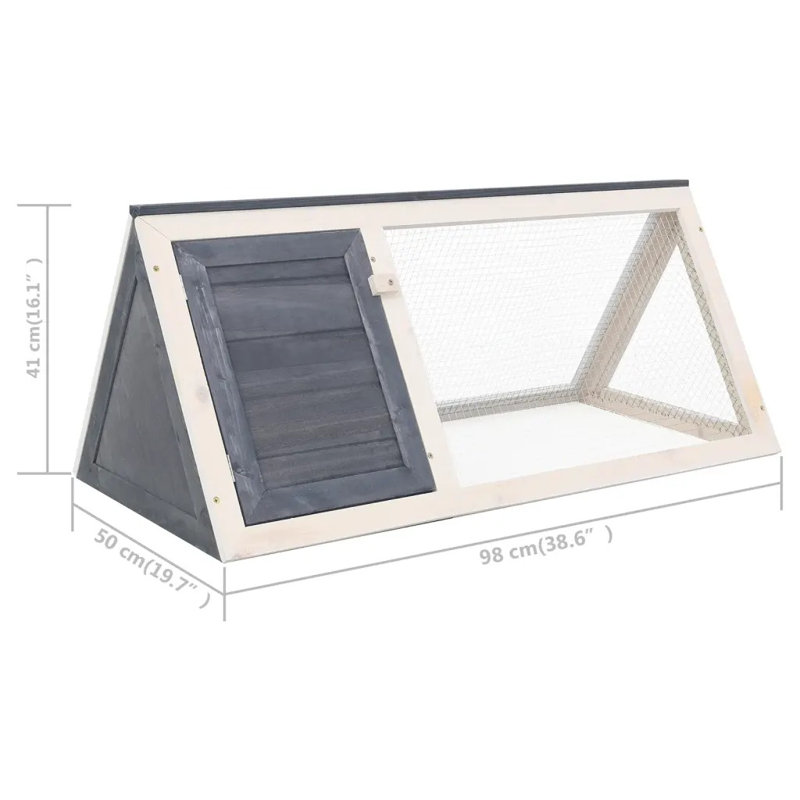 Teo Weather Resistant Rabbit Cage, Grey