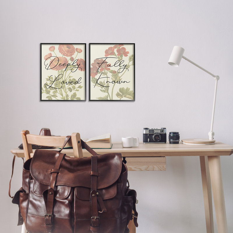  «Lived & Known Florals», ensemble de 2 giclées par Daphne Polselli, H 14 po x l 11 po, Giclée encadrée noir minuit